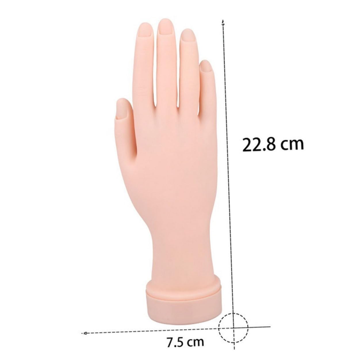 Outanaya Lifelike Bendable Fake Hand Model for Nail Art Practice Reusable Manicure Training Tool for Beginners Professionals Lightweight Design for Convenient Use