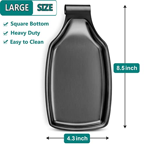 Lianyu 2-Piece Black Spoon Rest For Kitchen Counter, Stainless Steel Spoon Holder For Stove Top, Spatula Spoon Ladle Utensil Holder With Square Bottom, Heavy Duty, Dishwasher Safe #TOP6