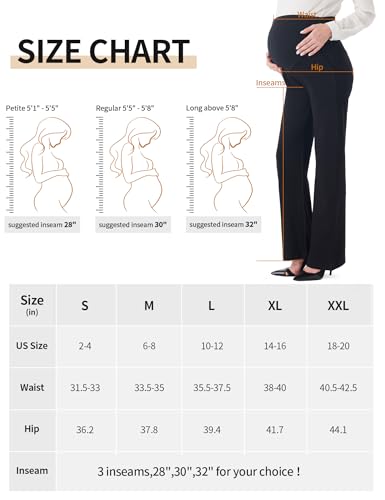 Urbest UR22-WMP-30-BL-30"-L Women'S Maternity Pants For Work, Office Wear Dress Pants thumb #5