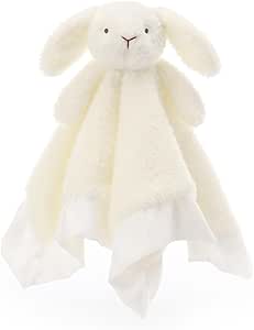 Apricot Lamb bébé Couverture Peluche Confort pour Bébés Nouveau-nés Satin Lapin Blanc