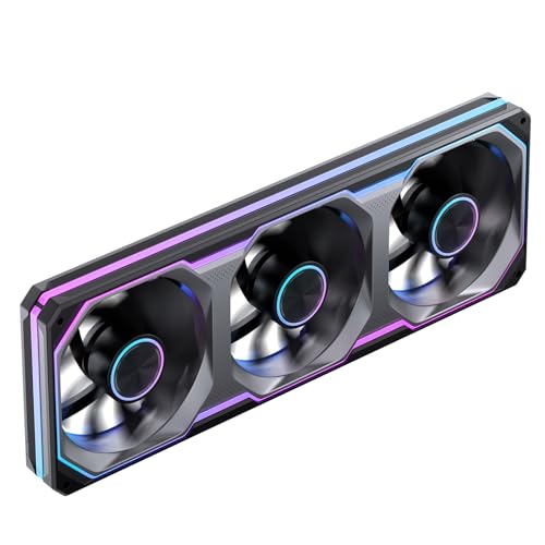 Image of JONSBO XA360BR (Reverse) PC Fan,Reverse Blade Silent Computer Fan, Dual-Light Effect, Switch At Will,All-in-One, Single Frame Unit with3x120mm ARGB Fans,1800RPM,28MM Thick,Black