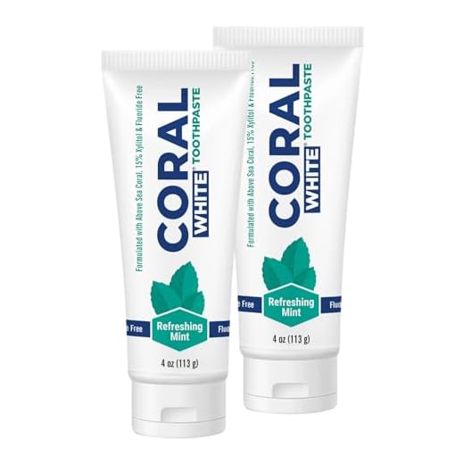 Coral White - Coral White Mint Toothpaste Natural Fluoride SLS Free Coral Calcium Remineralizing Toothpaste 4 Ounce (2 Pack)