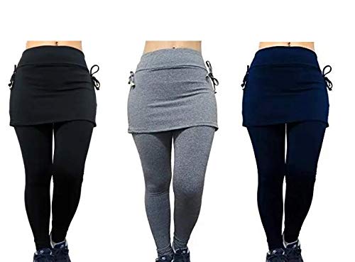Kit 3 Calças Leggings Saia Tapa Bumbum Suplex Academia Treino Exercícios Cross Fit Cross Fit Moda Ev