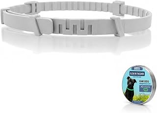 Verstellbares Flohhalsband für Hunde 62cm – Bis zu 8 Monate Outdoor-Schutz Verstellbares Halsband Wasserdicht für Hunde Hautfreundlich Kürzbar Graues Outdoor-Halsband