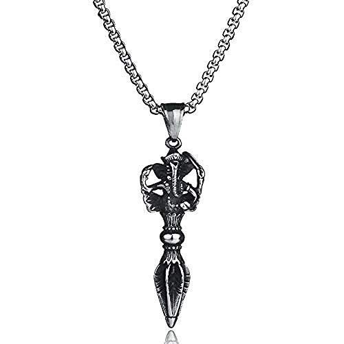 Preisvergleich Produktbild CKAWM Halskette Klassische Atemberaubende Silber Elefant Buddha Biker Herren Anhänger Halskette Kette Indien Edelstahl Halsketten