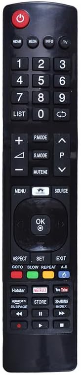 Universal Remote Control for Chinese LCD LED and Non-Branded Smart TVs - Black (Please Match with Your Old Remote Before Placing an Order) (LED 504)