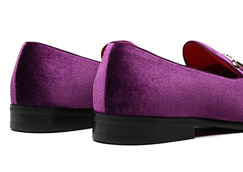 Image of Men's Velvet Loafers Wedding Party Prom Homecoming Shoes