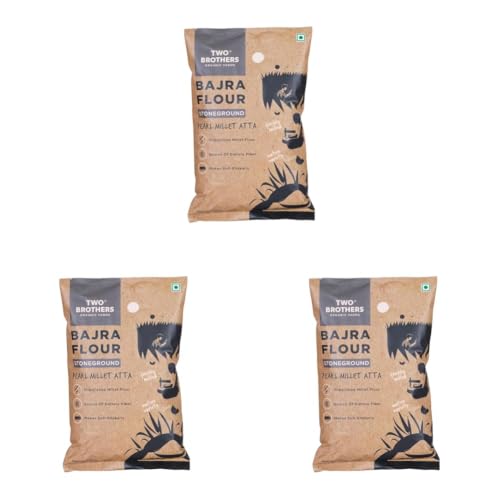 Image of Two Brothers Organic Farms Bajra Atta 1kg (Pack of 3)