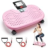 Hüfttwister, Twist Board, Twist Waist Disc Board mit Kordelzug, Tragkraft 330 LBS, Bauchmuskeltrainer für Schlanke Taille & Core-Training, Taillentwister für Zuhause/Büro (Hellrosa)