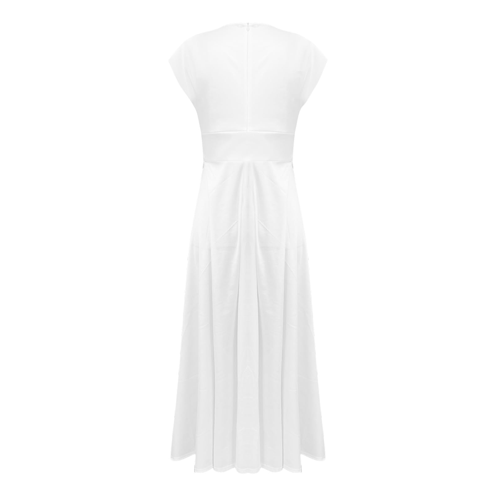 Robe Femme Chic Et Élégante Sexy Col en V Manches Courtes Longue Bohème Classique Couleur Unie Vintage De Cocktail pour Dames