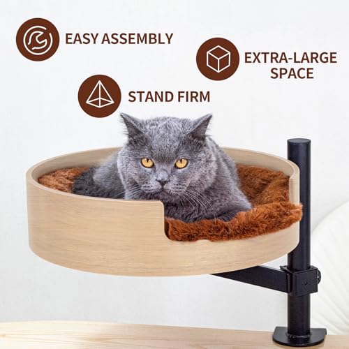 Mesa de cama para gatos com tapete para animais de estimação, rede para gatos, mesa ZBUQ para gatos