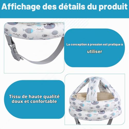 Casque Bebe Antichoc Protection, 1 pièce Casque Anti Chute Bebe, Casq UE Bé bé Anti Choc, Casq UE Protection B ebe, pour Enfant Garçon Fille Apprendre à Ramper et à Marcher, Blanc. – vue 3