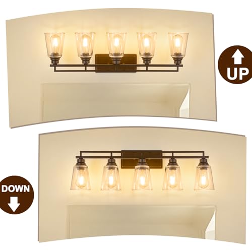 Refice 5-Light Bathroom Vanity Lights with Clear Glass Shades by Refice - Used condition - Image 6