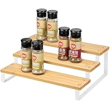 Spice Rack Kitchen Cabinet Organizer - 3 Tier Seasoning Organizer Shelf, Step Spice Storage Holder for Kitchen Cabinet, Pantry, Cupboard, Countertop