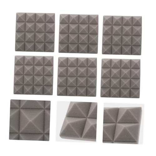 22 piezas de paneles acústicos piramidales absorbentes de sonido para estudios de grabación en casa, paneles de alta densidad gris para reducción de ruido y aislamiento acústico miniatura 6