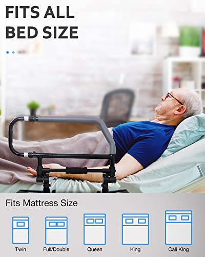 Sangohe Bed Rail For Elderly - Heavy Duty Bed Rail - Bed Rail For Elderly People Falling Out Of Bed - Foldable Bed Assist Handle - Bed Rail For Senior, 504E #TOP4