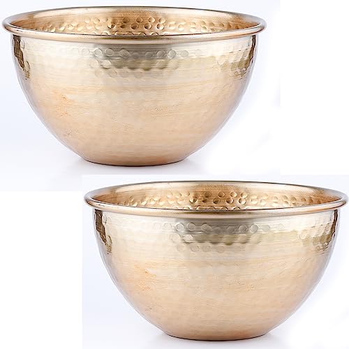 Marrakesch Orient & Mediterran Interior Set of 2 oriental fruit bowls, decorative bowls (set of 2, vintage serving bowl, Erla gold, 24 cm)