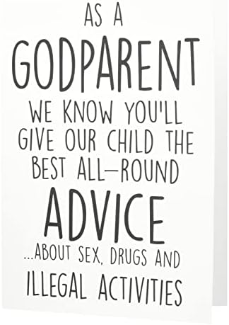 Funny Godmother Card, Funny Godfather Card, Funny Godparent Card, Inappropriate Godfather Card, Will You Be My Godfather Novelty Joke PC382