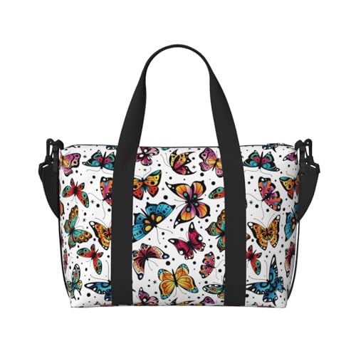 Sac de sport coloré papillon pour ordinateur portable et voyage court