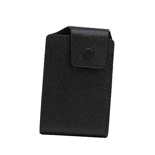 Buckle Storage Bag for Men Multifunctional Certificate Holder and Coin Pouch Stylish PU Design Black for Cards and Essentials