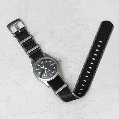 Benchmark Basics Seatbelt Nylon Watch Band - Premium Waterproof Ballistic Nylon One-Piece Watch Bands for Men & Women (22mm, Black/Grey Edge) by Benchmark Basics - Used condition - Image 4