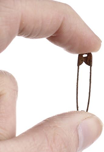 Rusty Metal Safety Pins, Small 1-1/16" Inches, Aged Appearance, Heavy Gauge Steel, Primitive Craft Supplies, 144 Piece Bulk Set