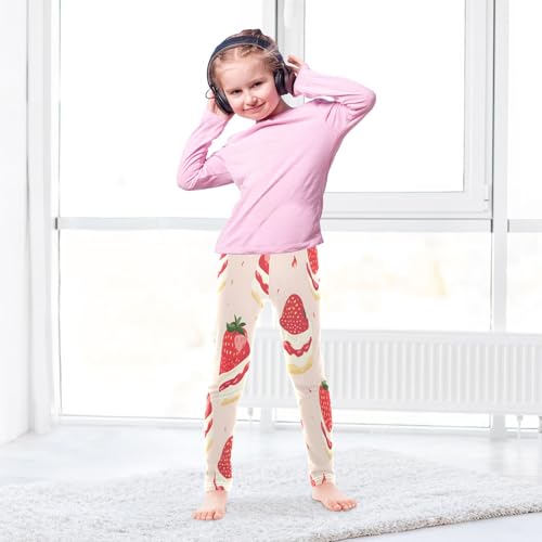 Bolaz Toddler Girls Leggings Printed Yoga Pants Leggings Strawberry Cake for Kids4