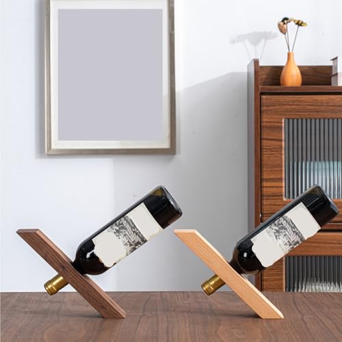 Soporte de vino de madera con agujero central miniatura 6