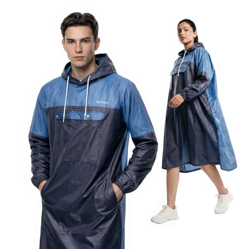 Image of Lifelong Waterproof Unisex Rain Coat Hooded Full Sleeves Outdoor Men, Women, Boys & Girls Rainwear Poncho Raincoat for Camping, Hiking & Travelling (1Pc)