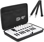 Musiin Velours Premium MIDI Case de contrôleur de clavier compatible avec Arturia MiniLab 3, MiniLab MkII, MPK Mini MK4, 25-Key Synthétiseur, sac de protection portable avec bandoulière (noir)