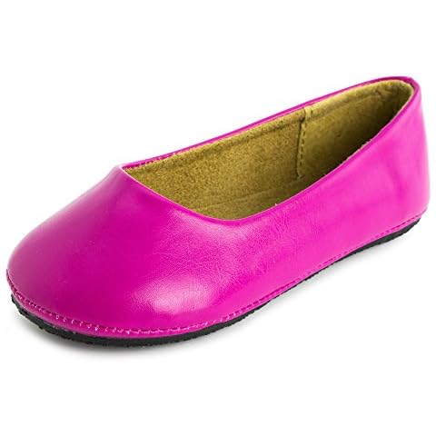 Kali Footwear Girl's Pala Jr. Round Toe Ballet Flat (Hot Pink, 5) Cover