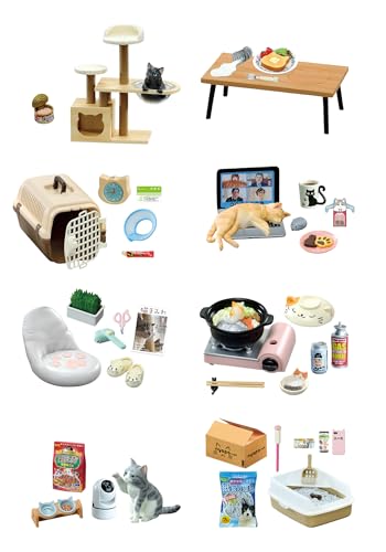 Re-Ment- Life with Cats Blind Box- Includes 1 of 8 Collectible Mini Figurines - Fun and Versatile Decoration