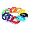 10 Meter PLA 1,75mm Filament Druckmaterialien Kunststoff für 3D-Drucker Extruder Stiftzubehör Schwarz Weiß Rot Bunter RegenbogenPractical design and Durable