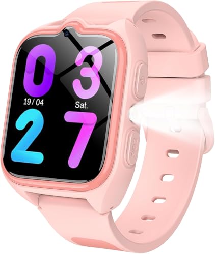 IOWODO Montre connectée pour Enfants 2025 | 4G LTE avec Carte SIM | GPS Traceur + SOS Appel Urgence | Batterie | Appels vidéo et Chat Vocal |Mode école et Zones de sécurité | pour garçons et Filles