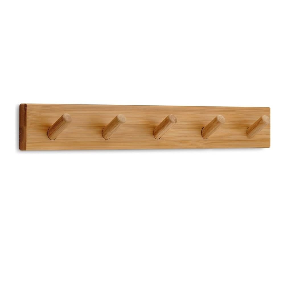 Coat Rack Shelf Wall Mounted Wall Mounted Coat Rack, Wooden with 5 Hooks