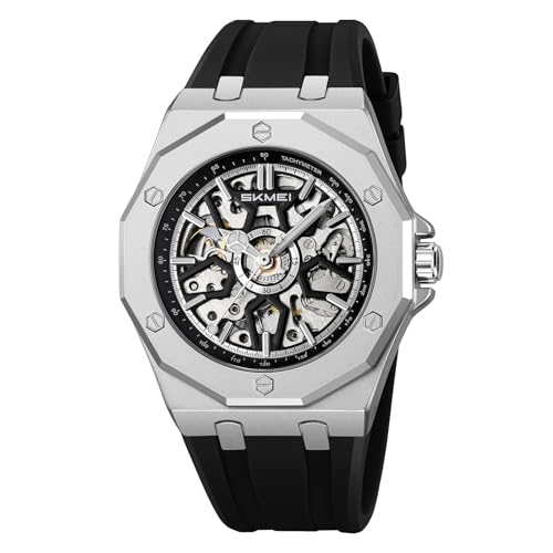 Image of SKMEI Automatic Skeleton Watch, Mechanical Dial, 30M Waterproof, Stainless Steel Band Fashion Gift Watch for Him - M036