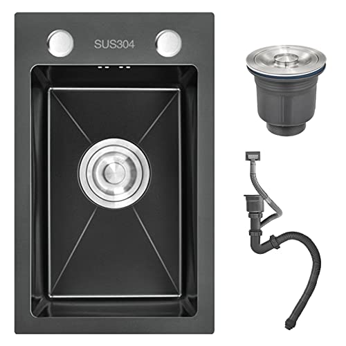 Évier de cuisine compact noir idéal pour un studio moderne ou un balcon