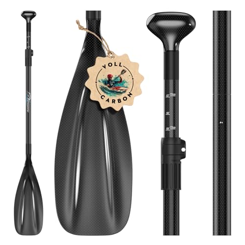 FOWAWU SUP Paddel, 3teilig Carbon Paddel verstellbar 160-210 cm, sehr leicht 1.45 lbs(657g) paddel für Stand-up Paddling Surfboard Bootfahren Kanusport