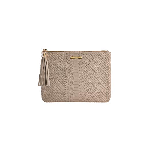 GiGi New York Handcrafted Womens Stone Embossed Python Leather All