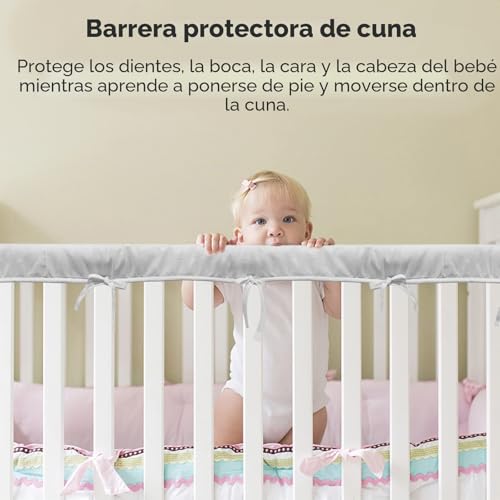 Cubiertas para riel de cuna DERCLIVE de algodón suave acolchado para la dentición del bebé 3