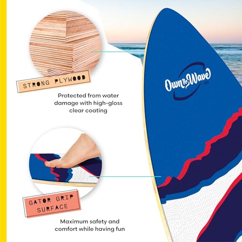 Own the Wave \'Claw Strike\' Skimboard (40 Inch, Blue)