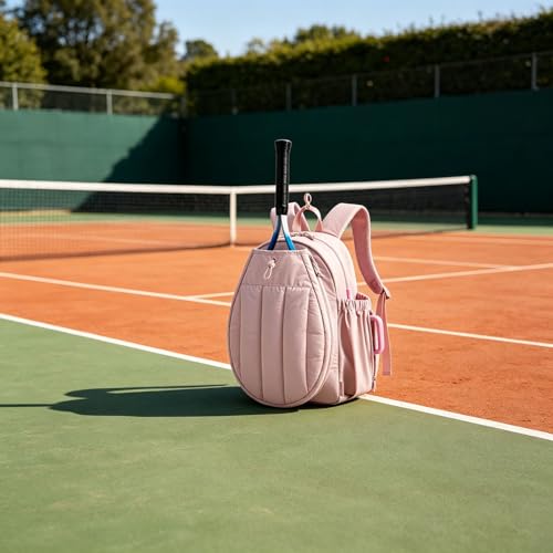 Mochila de tenis deportiva para bádminton y pickball con compartimentos externos 3