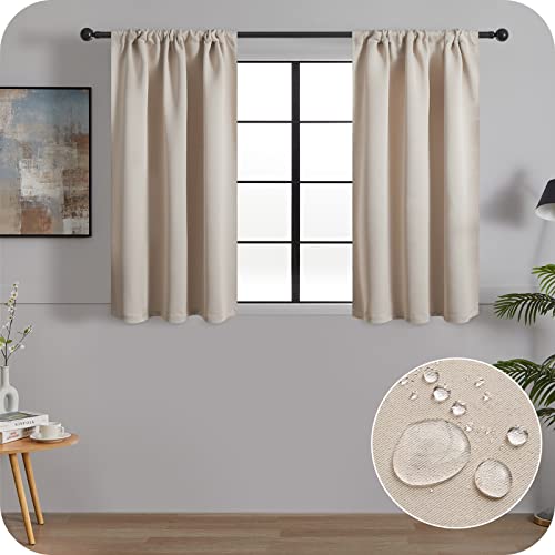 MRTREES Kitchen Waterproof Window Curtains with Rod Pocket