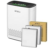 KNKA APH3000 Luftreiniger und Ersatzfilter (2er Pack) Bundle, CADR 300 m³/h, für Räume bis 80 m², inkl. HEPA & Aktivkohle Filter gegen Staub, Pollen & Gerüche, Smart Sensor, Schlafmodus