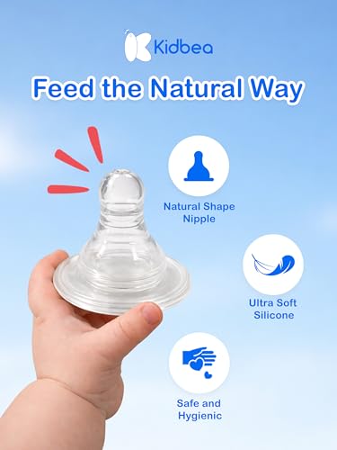 Image of Kidbea Steel Feeding Bottle 150ml for Newborns with Extra 2 Silicon Nipples | BPA Free, Food Grade, Leakproof | Safe & Durable Baby Milk Feeder