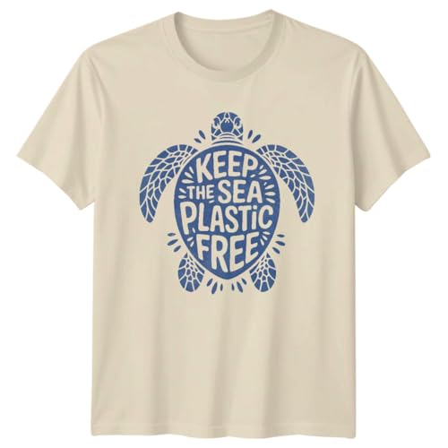 Keep The Sea Plastic Ocean Conservation Environmental Mens T-Shirt Womens Graphic Tee Unisex Marine Life Conservation Top S