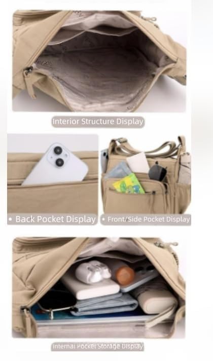 Bolso bandolera elegante multifunción para mujer, correa ajustable, diseño con múltiples compartimentos miniatura 6