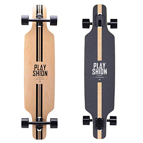 Playshion 39 Inch Drop Through Longboard Skateboard for Beginners,Line