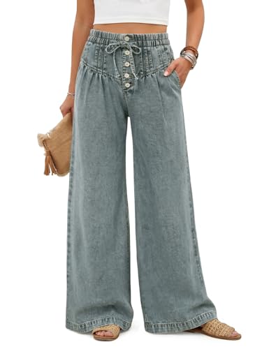 Women's Wide Leg Denim Pants - image 1