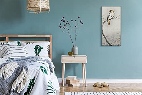 Horloge sur toile silencieuse oiseau decoration mur - 5